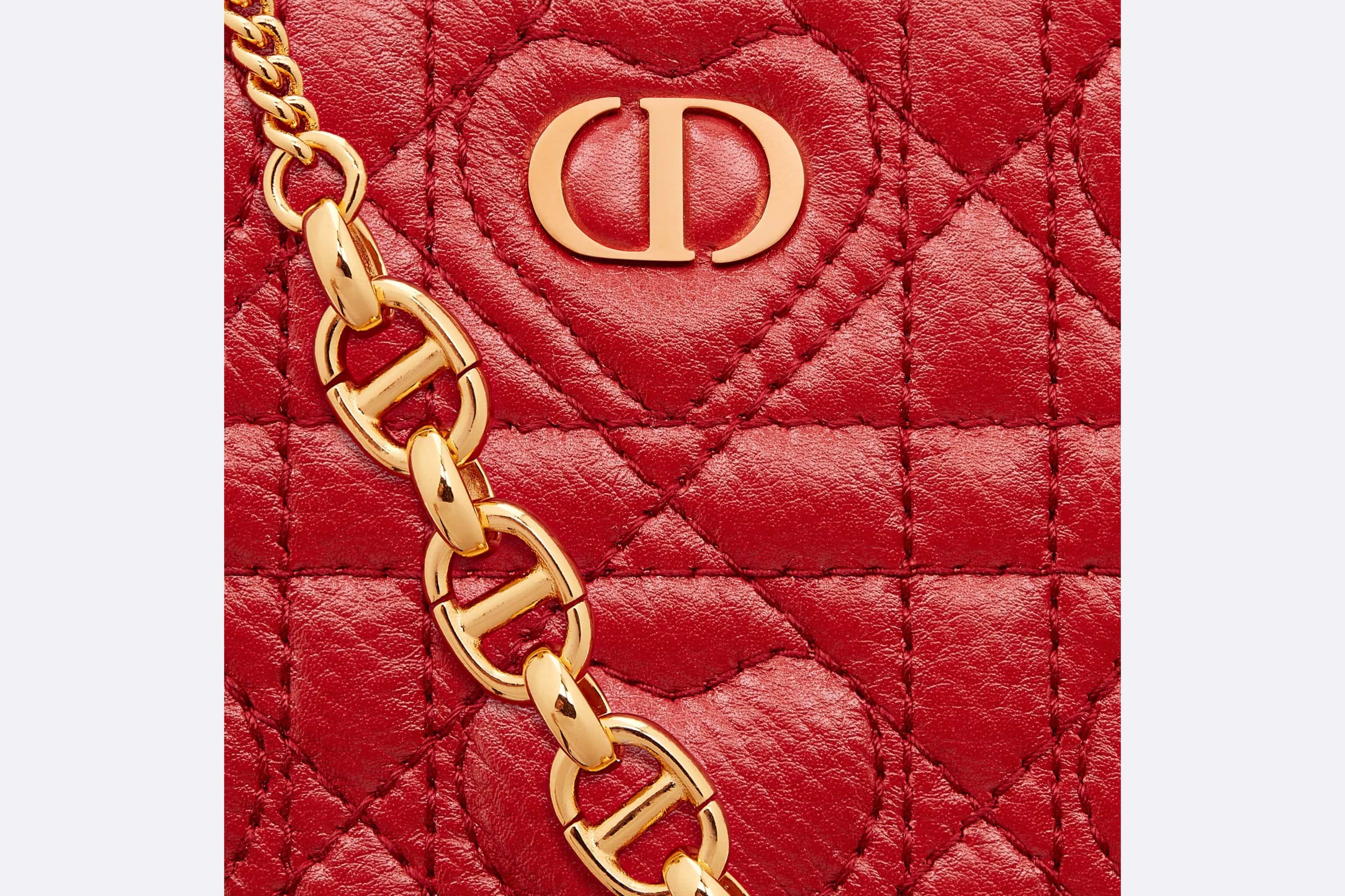 Dioramour Dior Caro Heart Pouch with Chain - 6