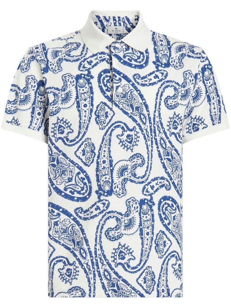 paisley-print polo shirt - 1