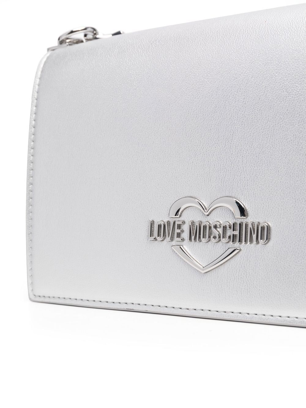 metallic heart-logo tote bag - 4