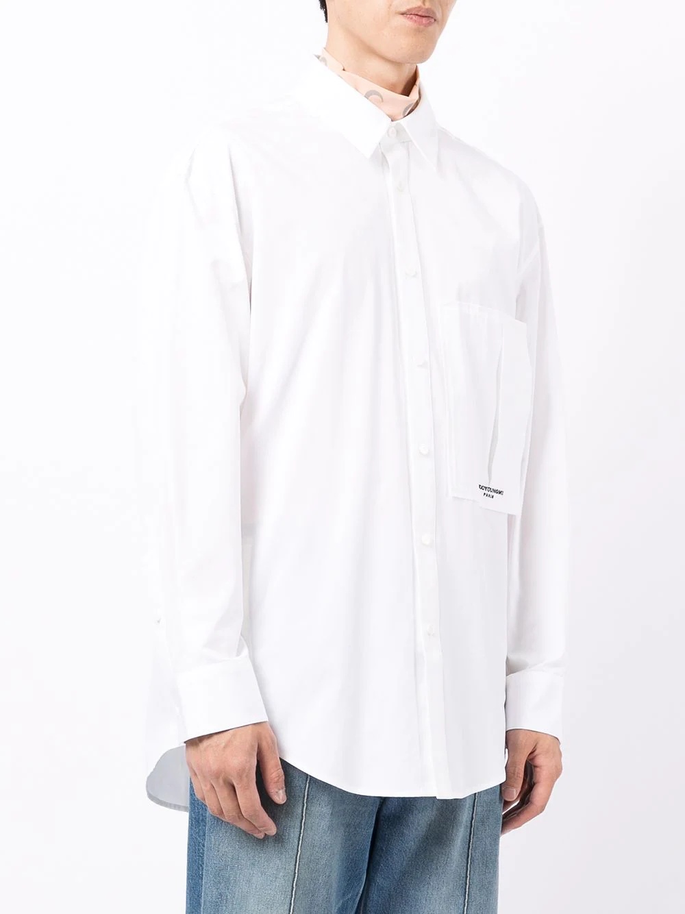 logo print cotton shirt - 3