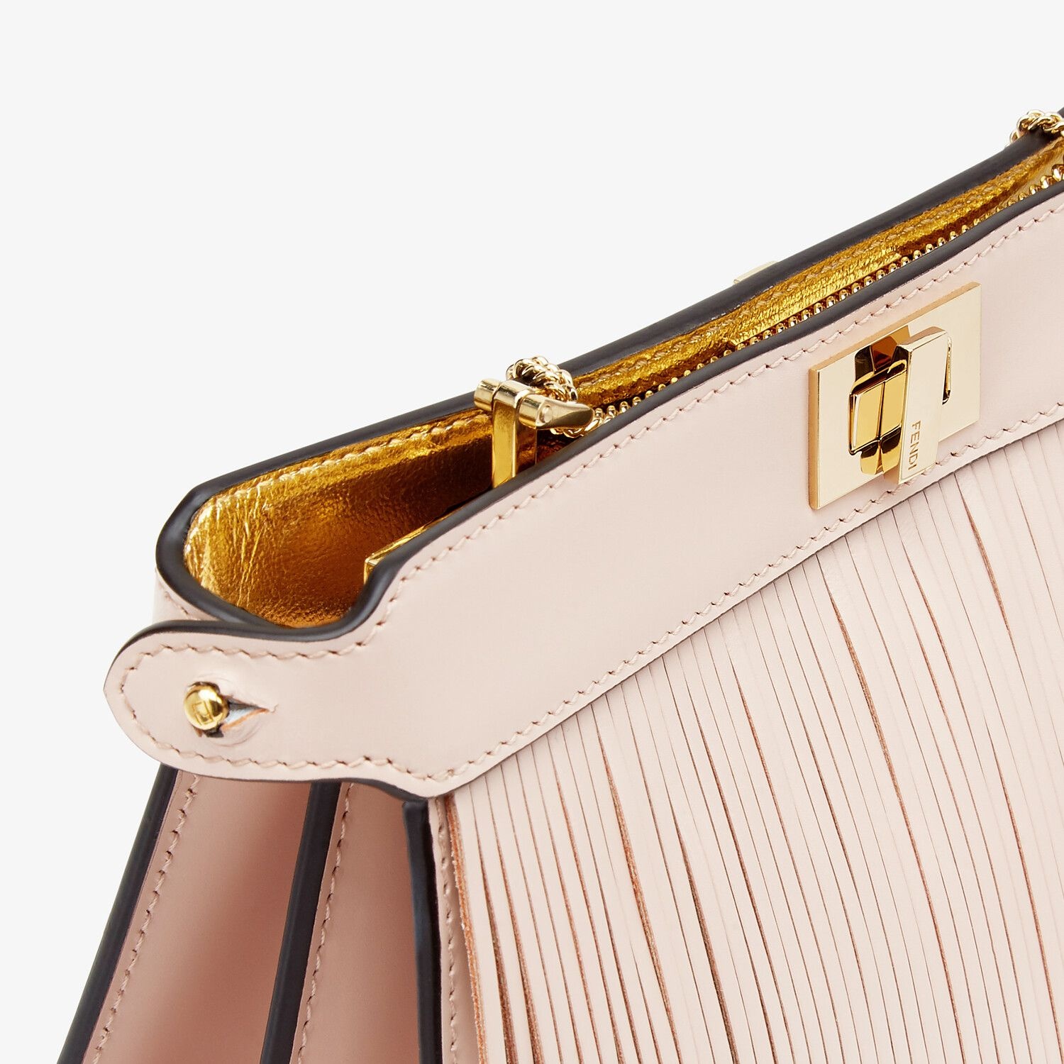 Pink leather bag with fringes - 6