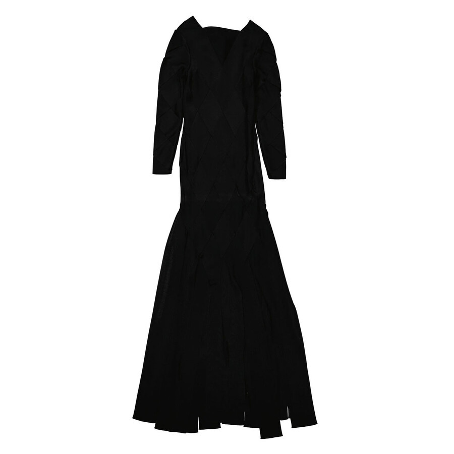 Burberry Ladies Black Anatori Long-sleeve Panelled Knit Gown - 2