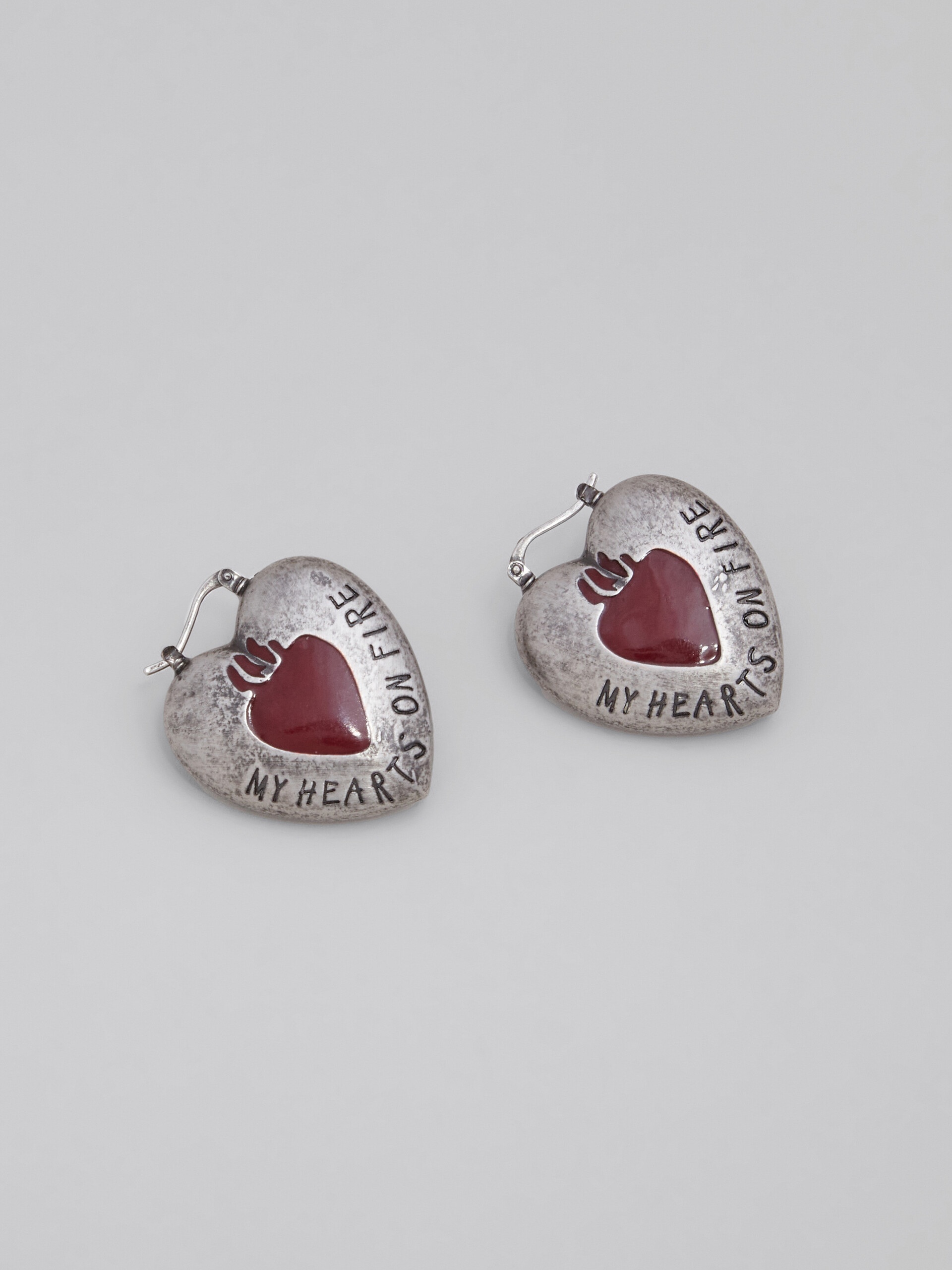 LUCKY HEARTS METAL AND ENAMEL EARRINGS - 4