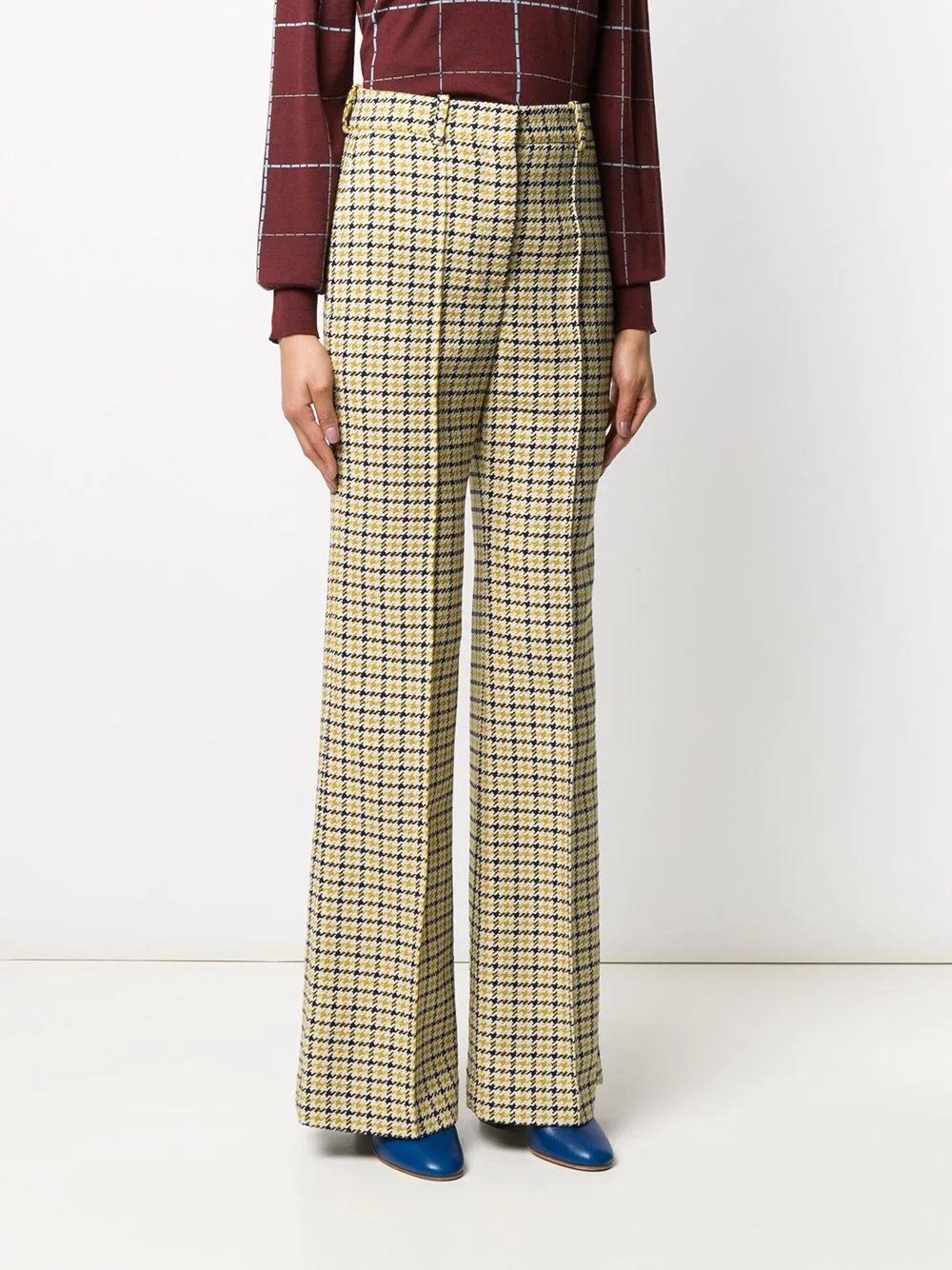 high-waisted flared trousers - 3