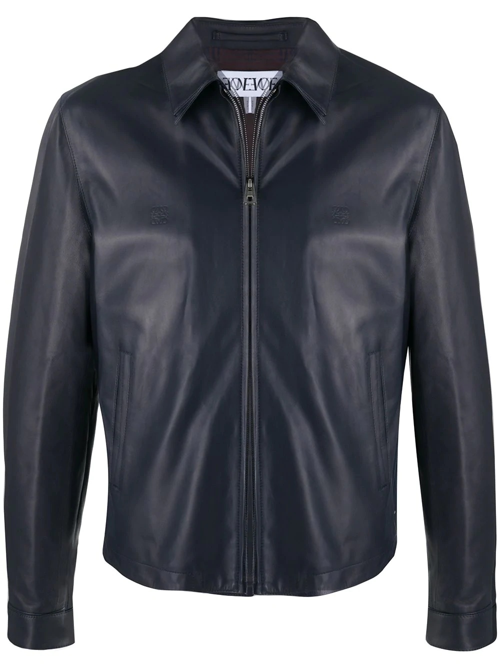 zip-up leather jacket - 1