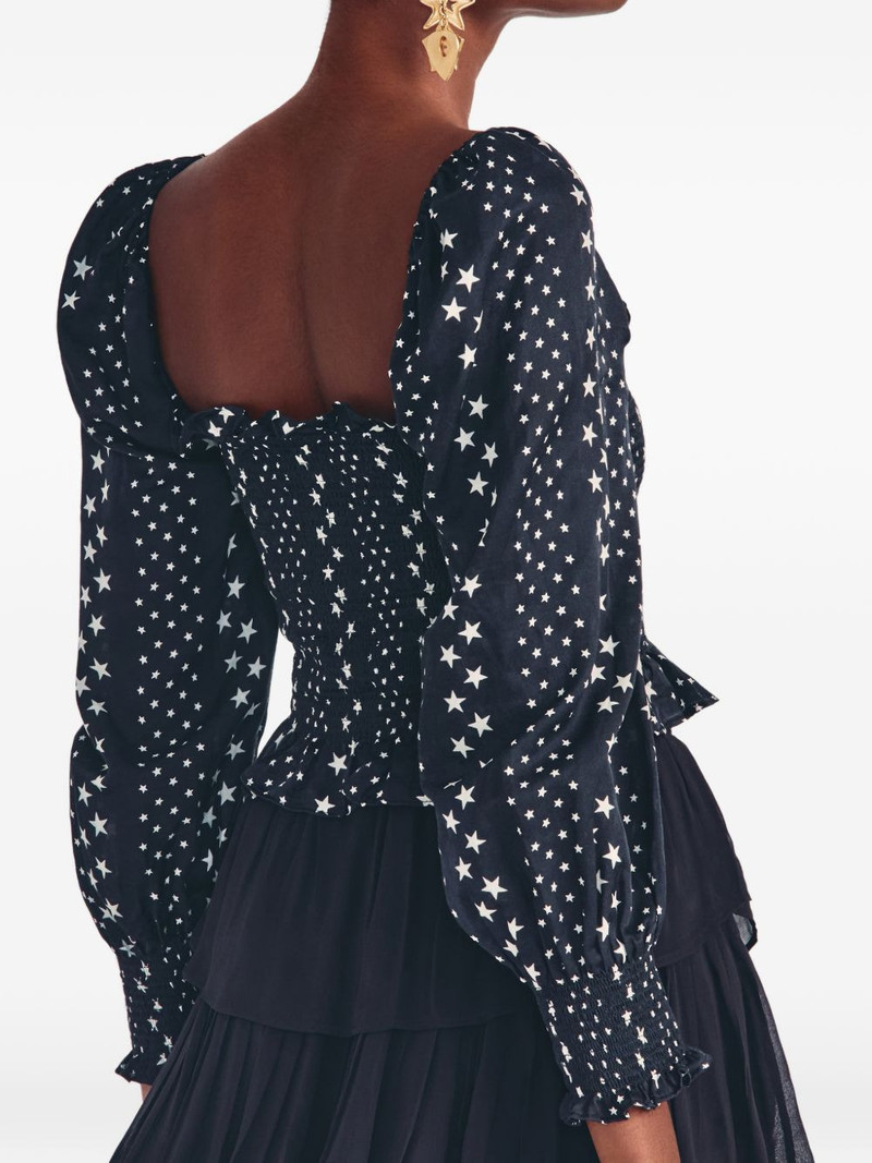 LoveShackFancy Russel star-print ruffled blouse outlook
