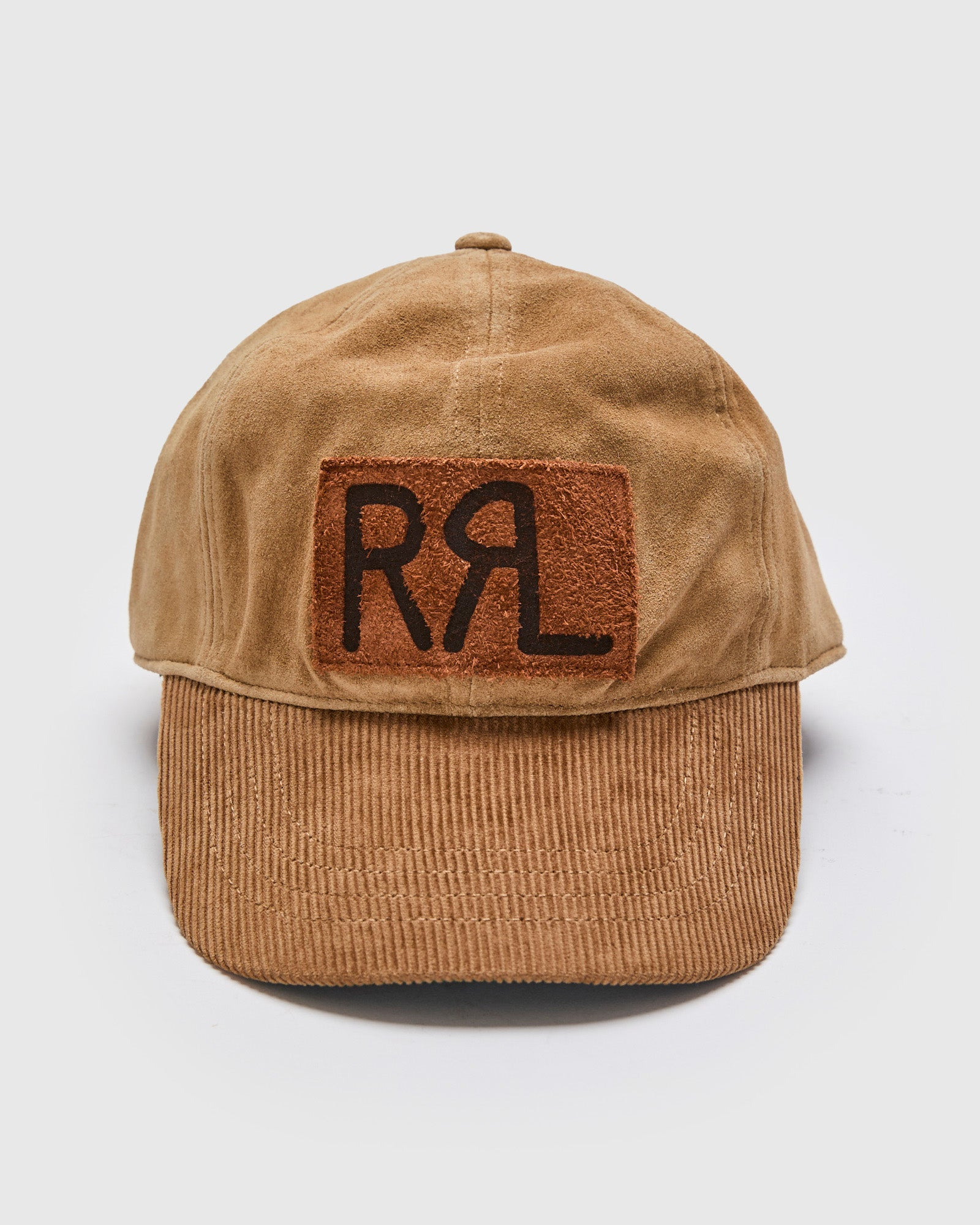 Ranch Logo Roughout Suede Cap in Tan - 3