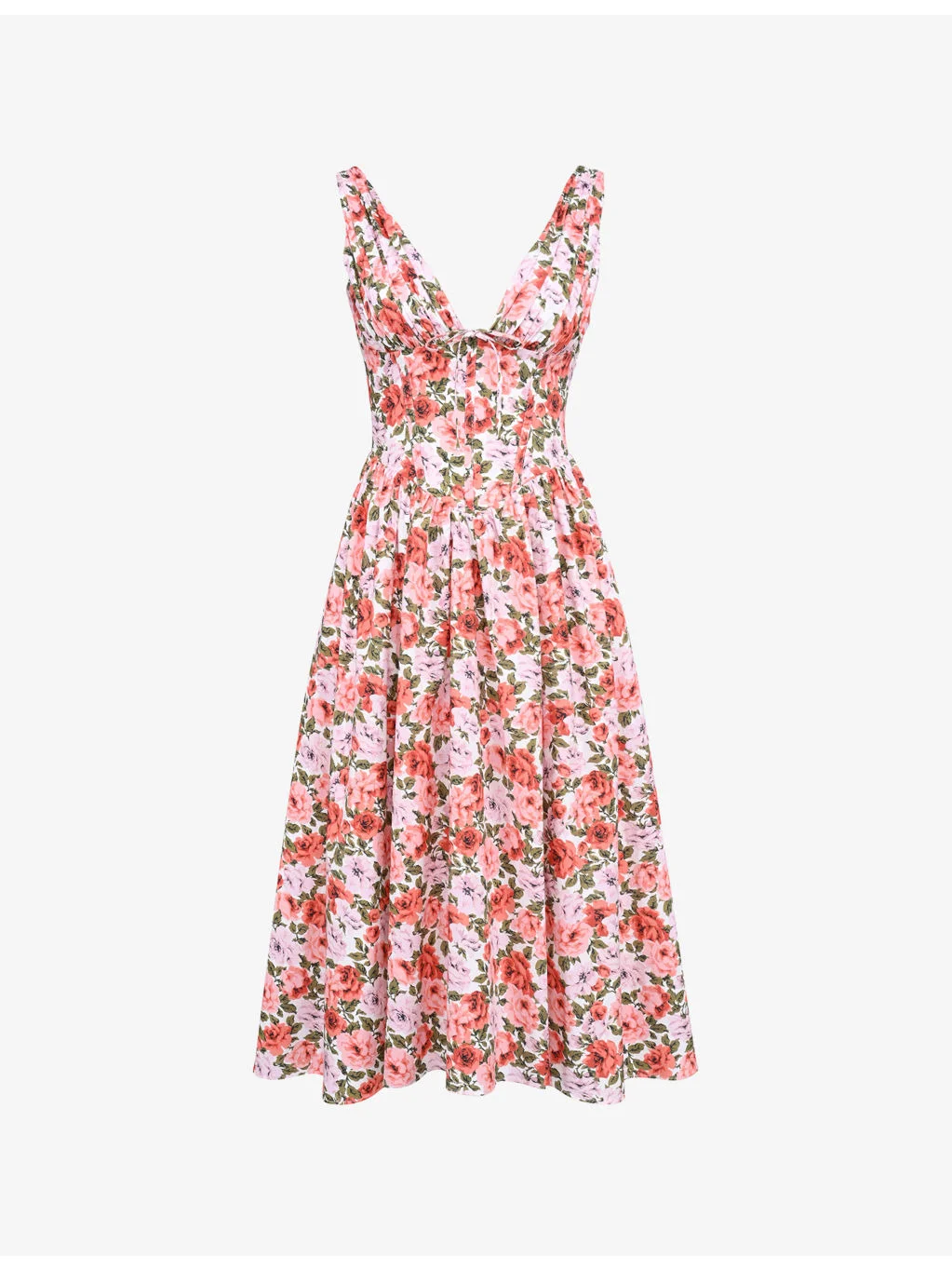 Emmelina Floral-Print Cotton Midi Dress - 1