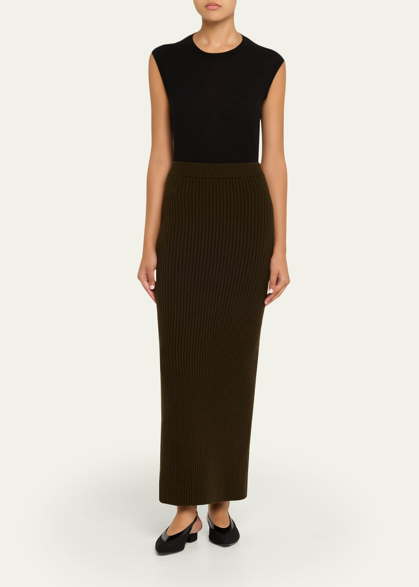 Ribbed Wool-Cashmere Maxi Pencil Skirt - 2