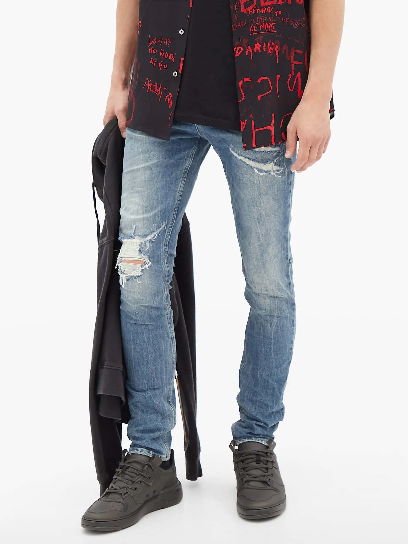 Chitch distressed slim-leg jeans - 6