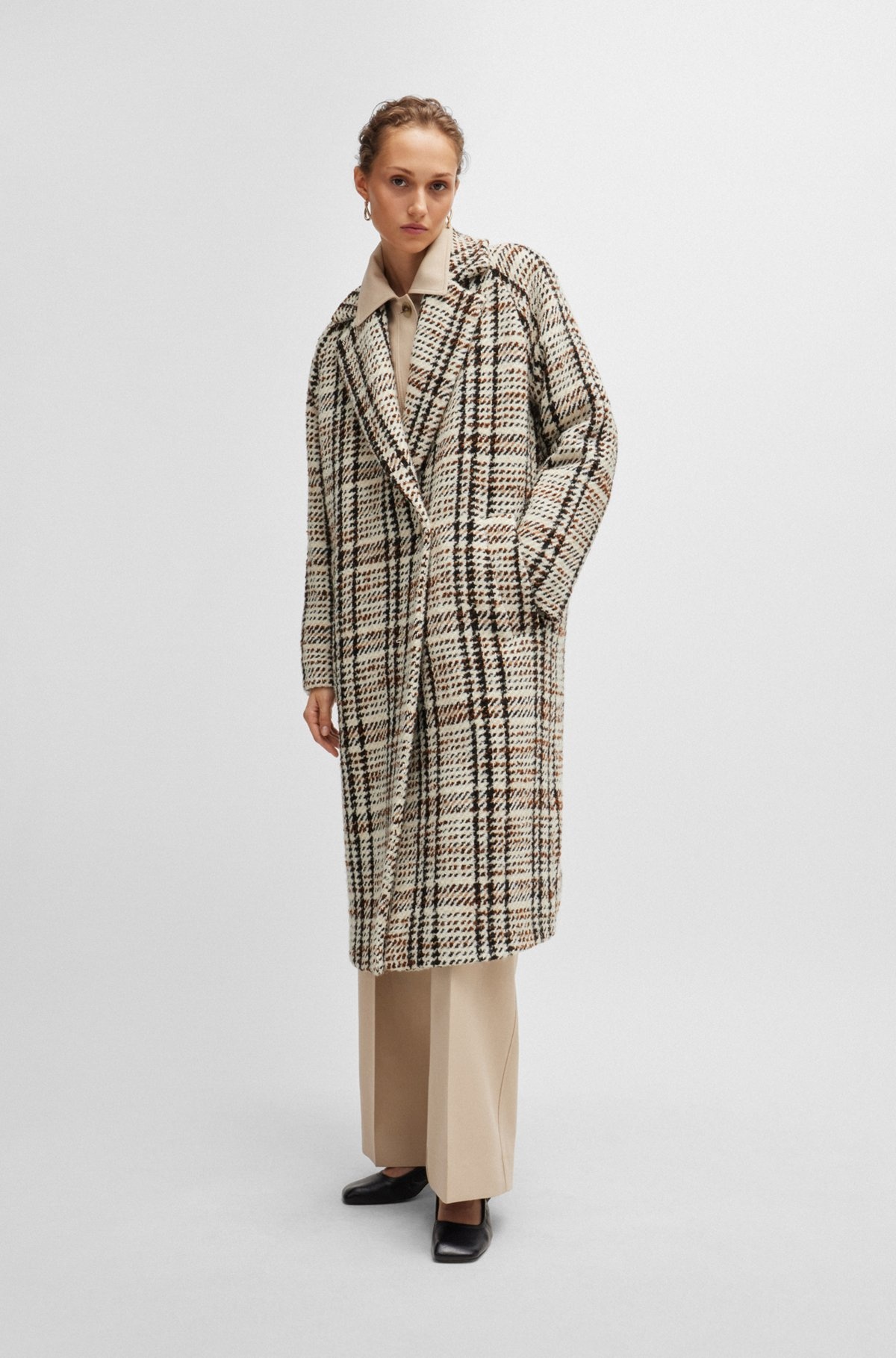 OVERSIZE-FIT COAT IN CHECKED FABRIC WITH WOOL - 2
