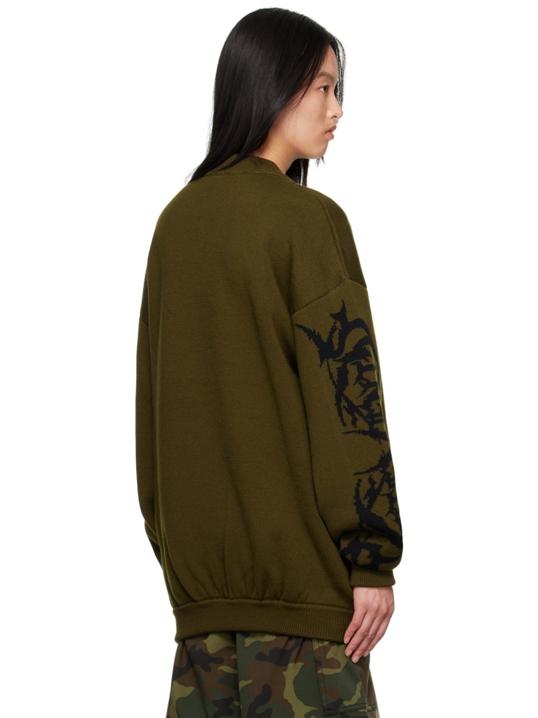 Khaki Jacquard Sweater - 3