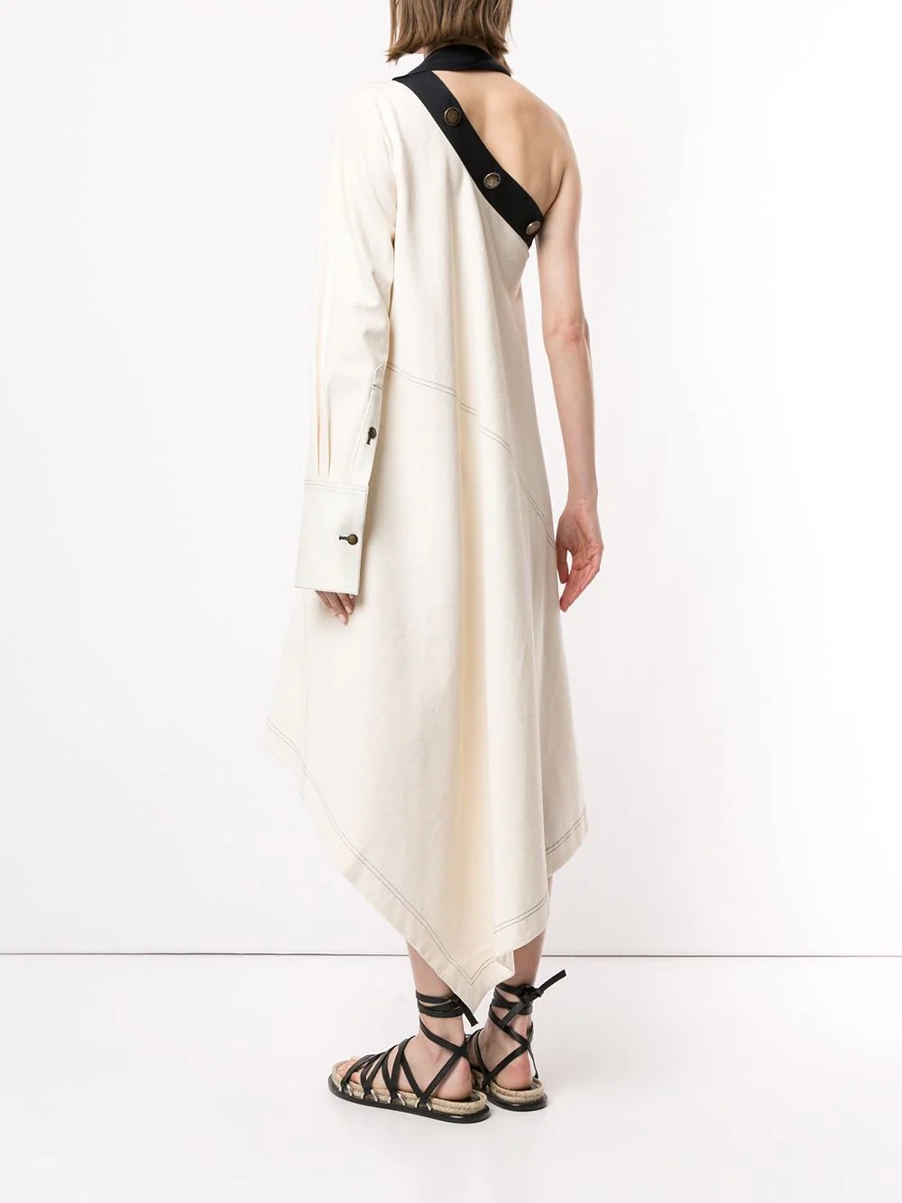 sail print asymmetrical canvas dress - 4