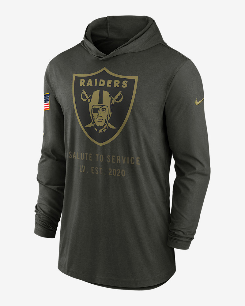 Las Vegas Raiders Salute to Service Sideline Men’s Nike Dri-FIT NFL Long-Sleeve Hooded Top 1