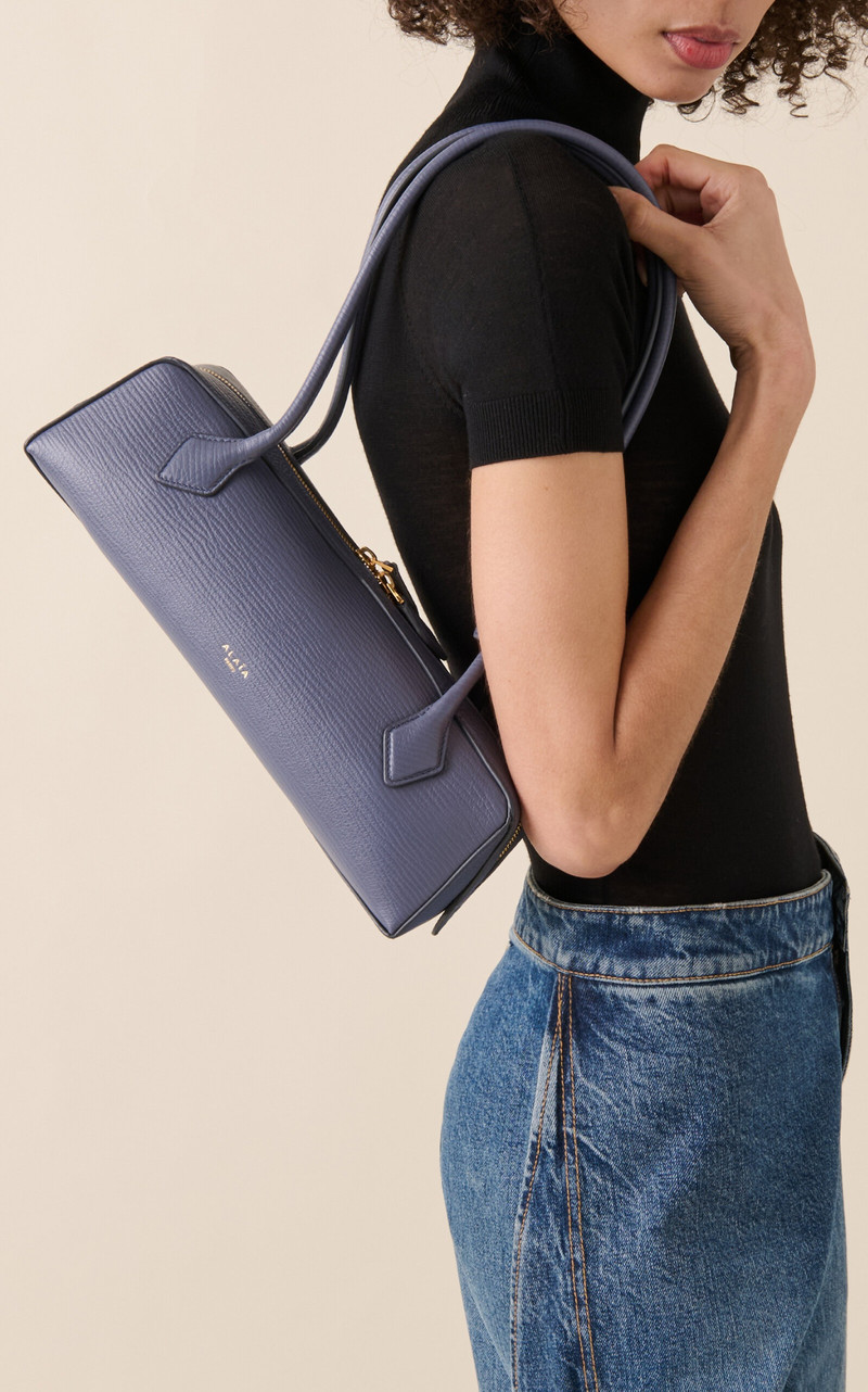 Alaïa Le Teckel Medium Leather Shoulder Bag blue outlook