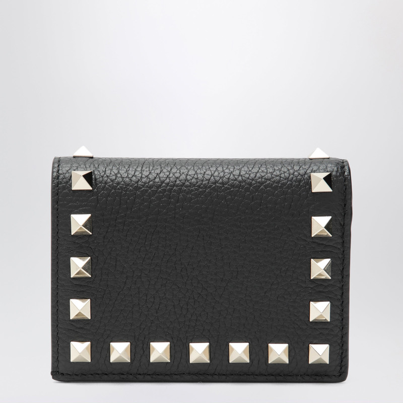 Valentino Black Rockstud leather wallet outlook