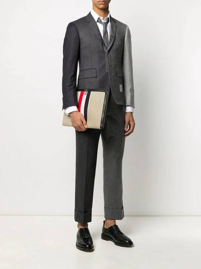 Thom Browne military canvas striped gusset folio outlook