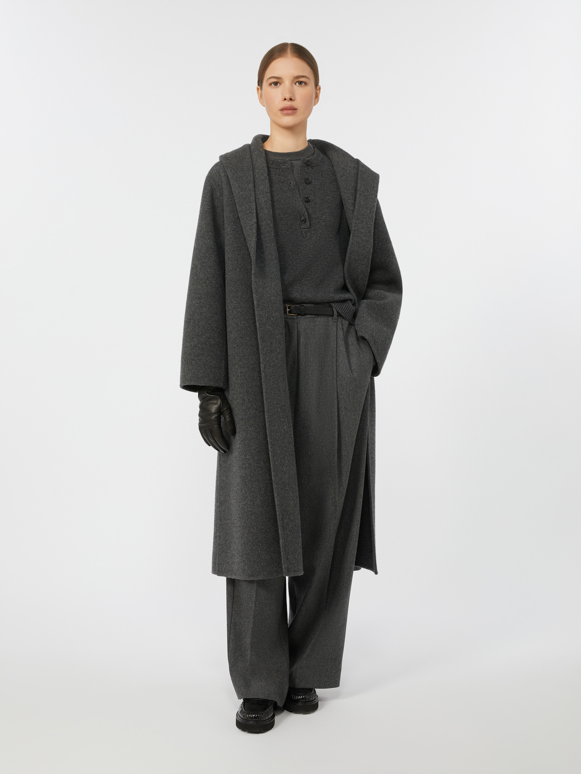 REMO Cashmere and wool hooded coat - 2