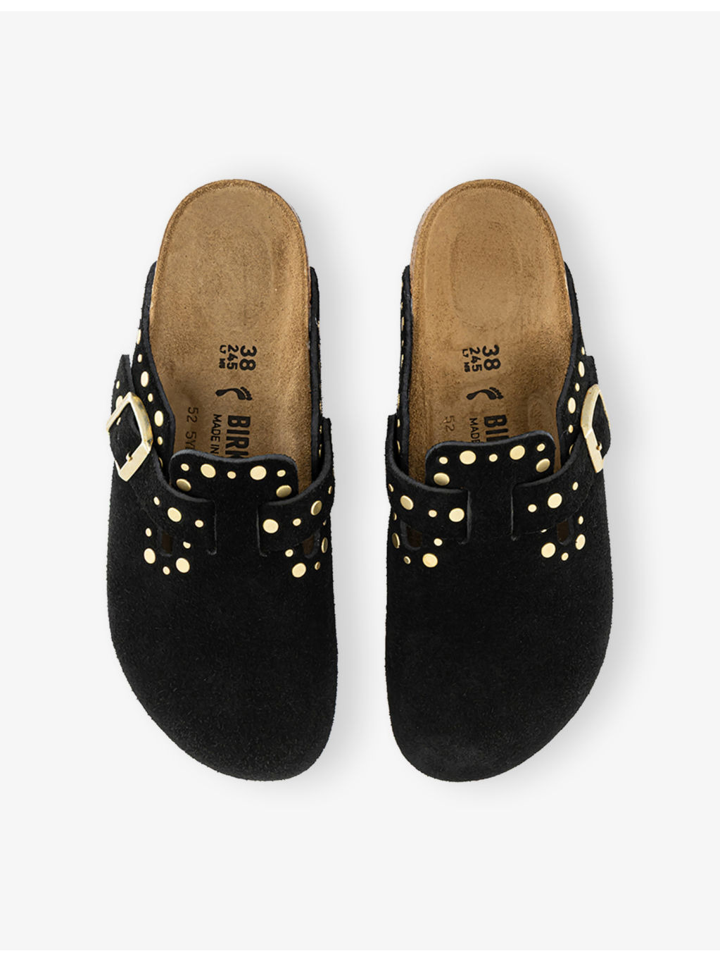 Boston Stud-Embellished Suede Clogs - 2