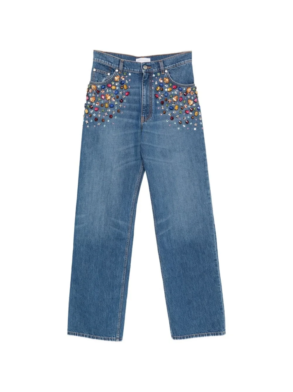 Crystal embellished denim jeans - 1