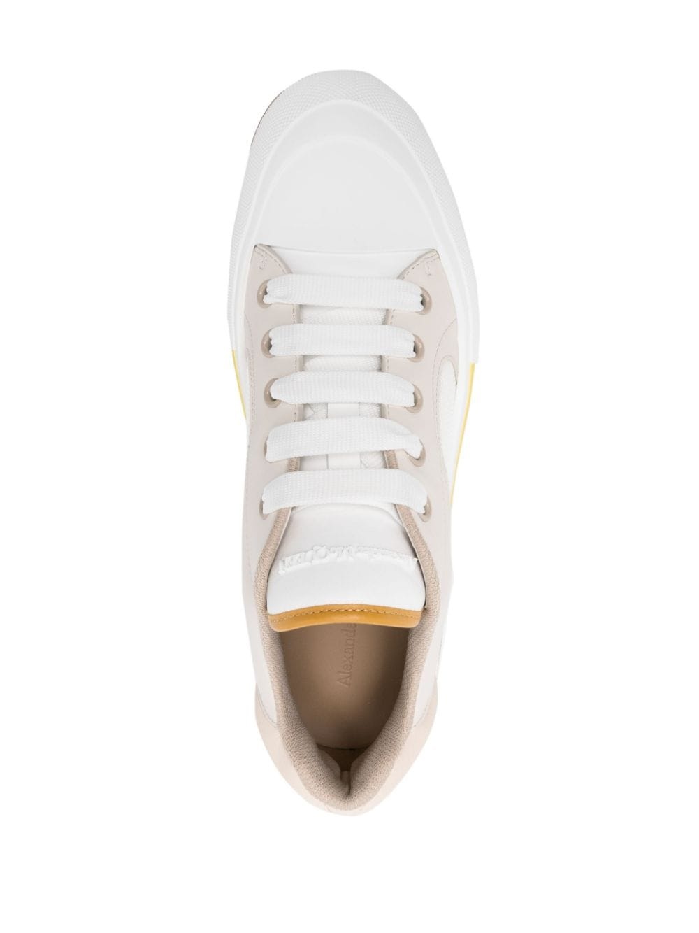 Seal-embroidered leather sneakers - 4