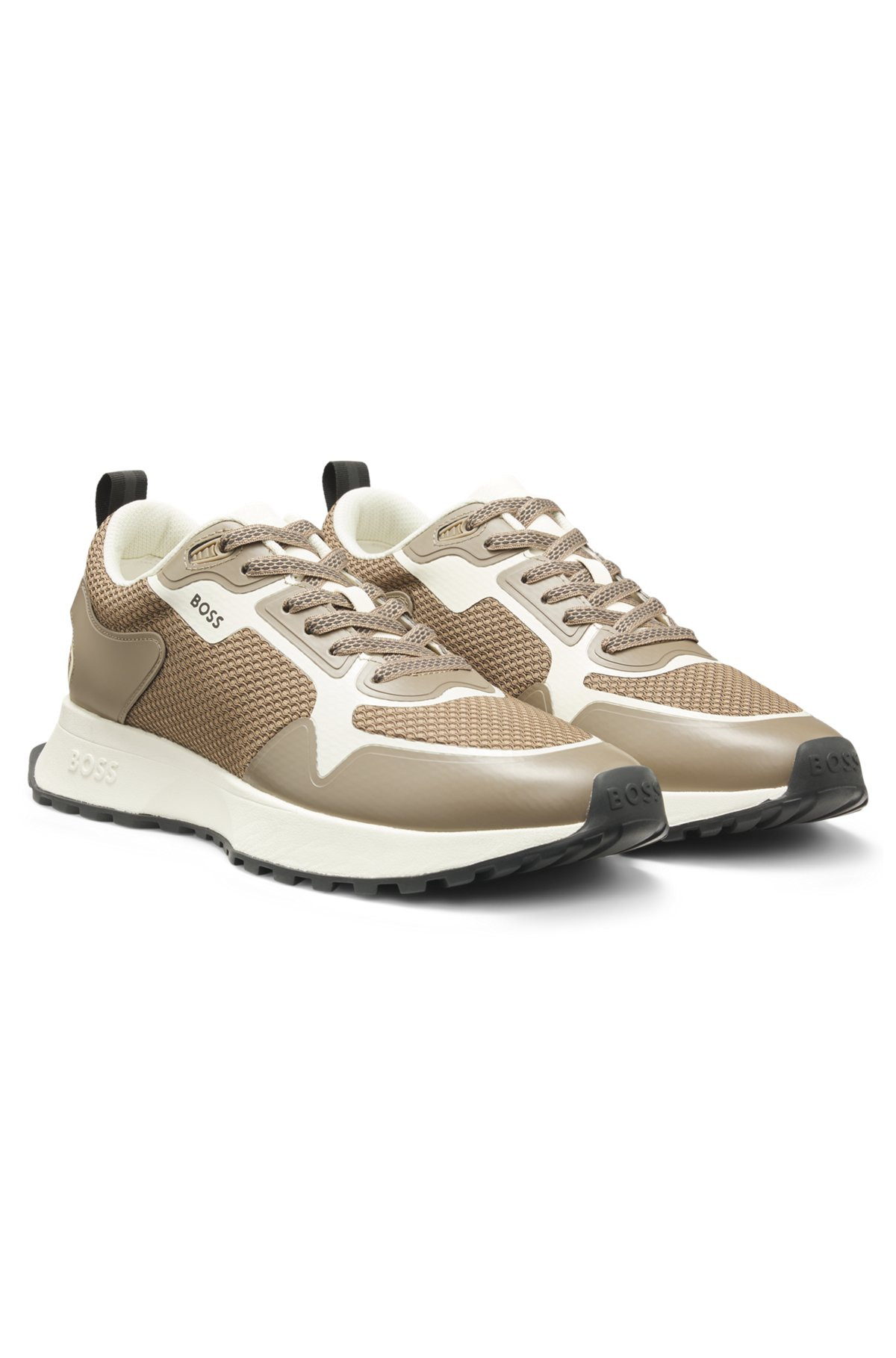 MIXED-MATERIAL TRAINERS WITH MESH DETAILS AND BRANDING - 2