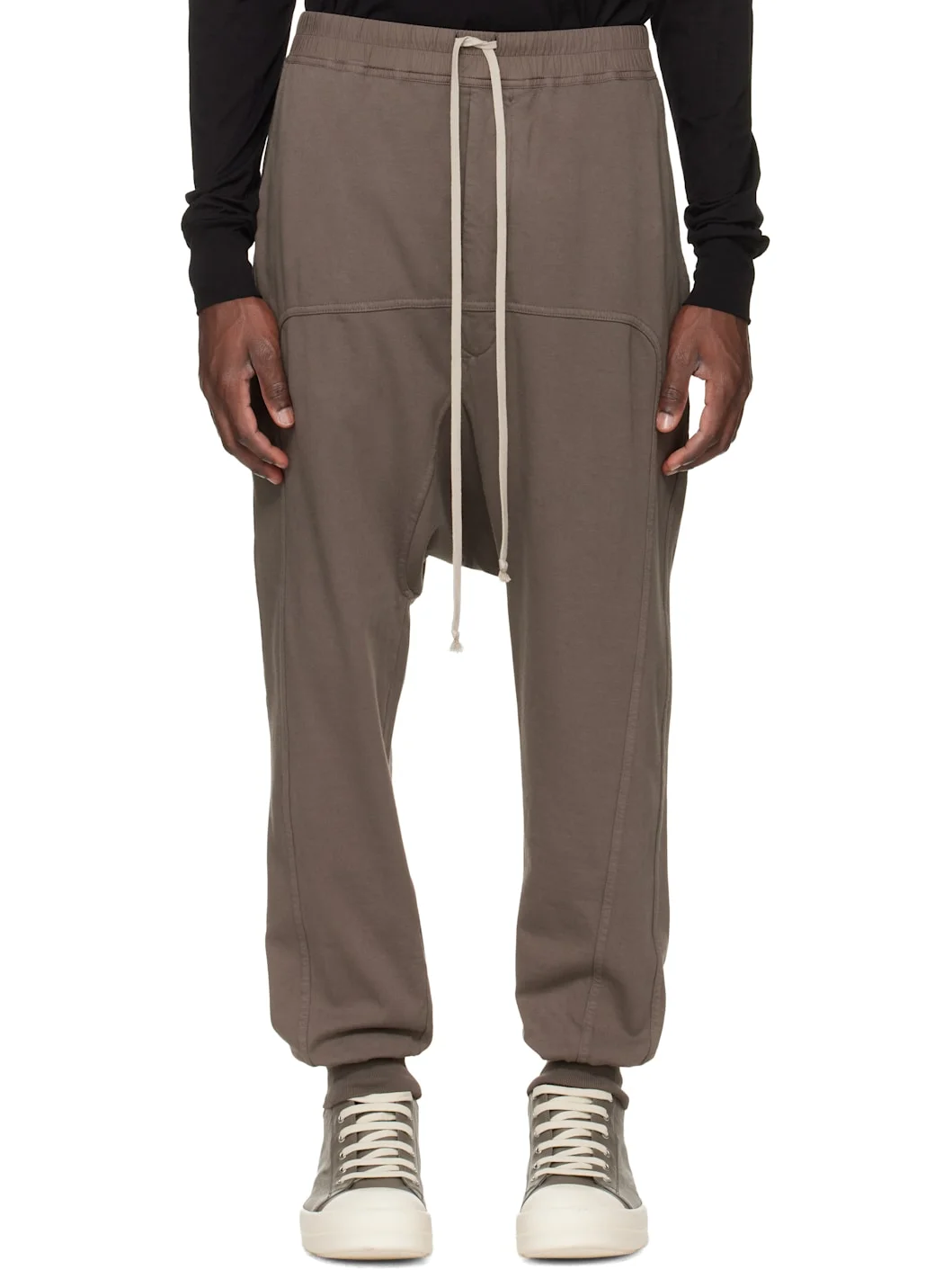 Gray Temple Drawstring Sweatpants - 1