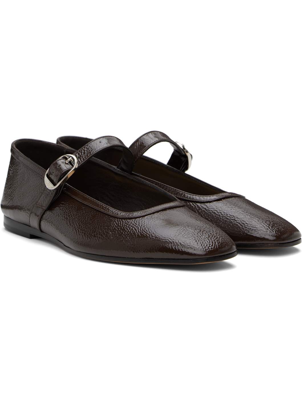 Brown Ballet Mary Jane Ballerina Flats - 4