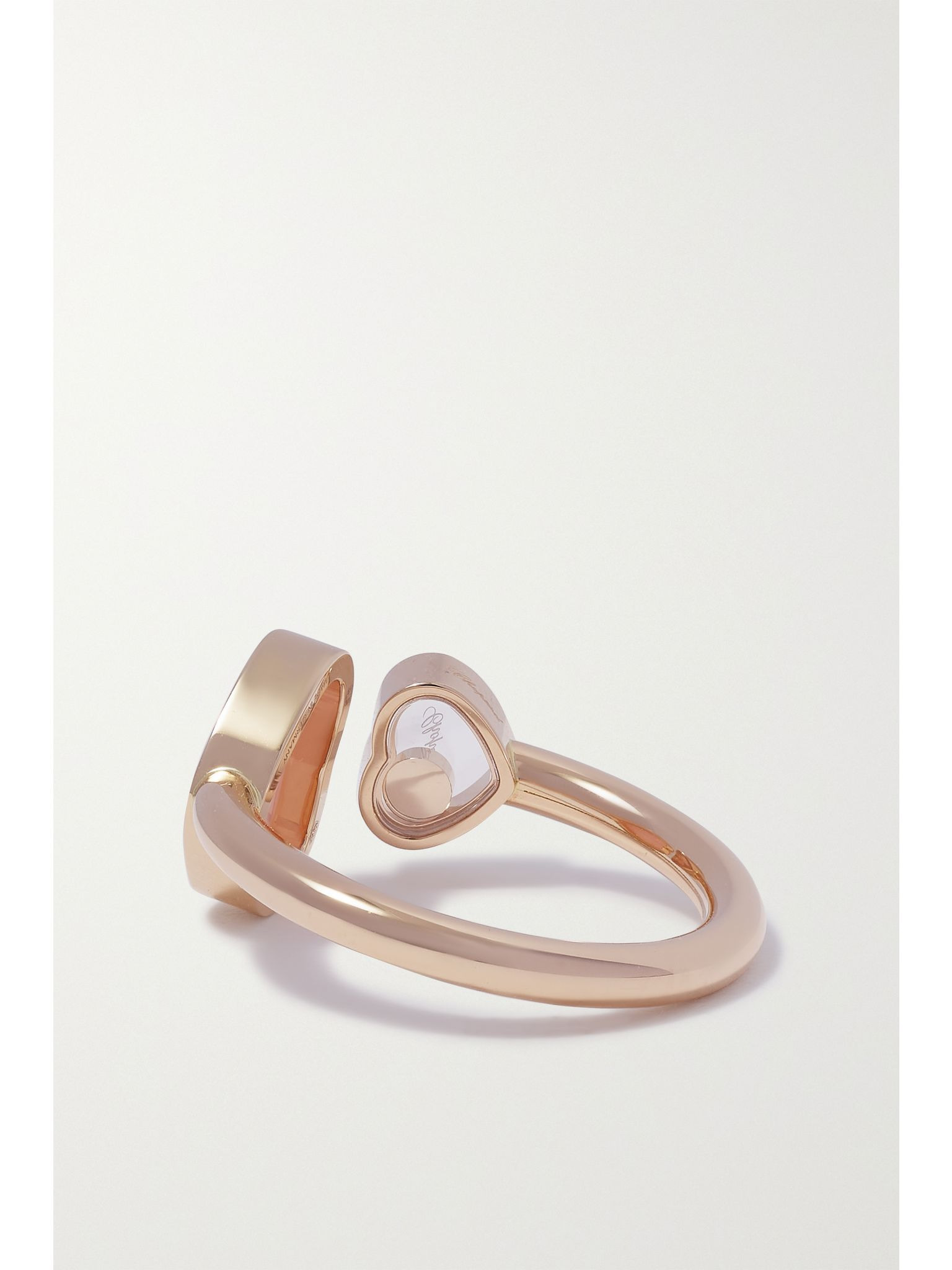 Happy 18-karat rose gold, carnelian and diamond ring Red - 3
