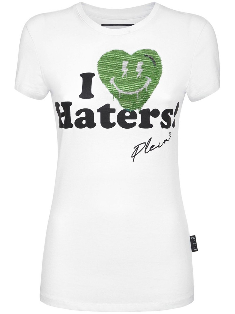 slogan-print cotton T-shirt 1
