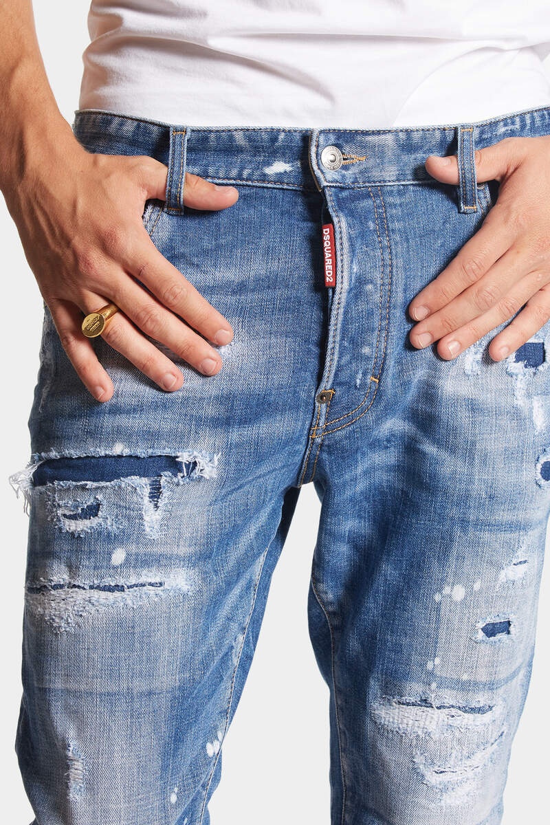 MEDIUM MENDED RIPS WASH SKATER JEANS - 5