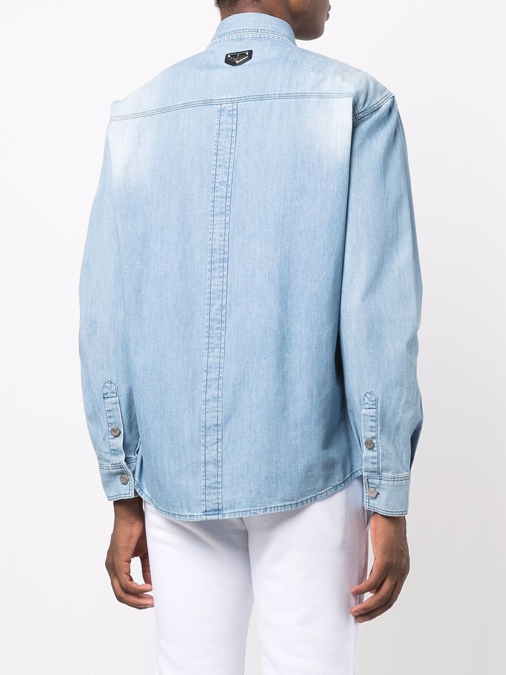 Plein embroidered denim shirt - 4