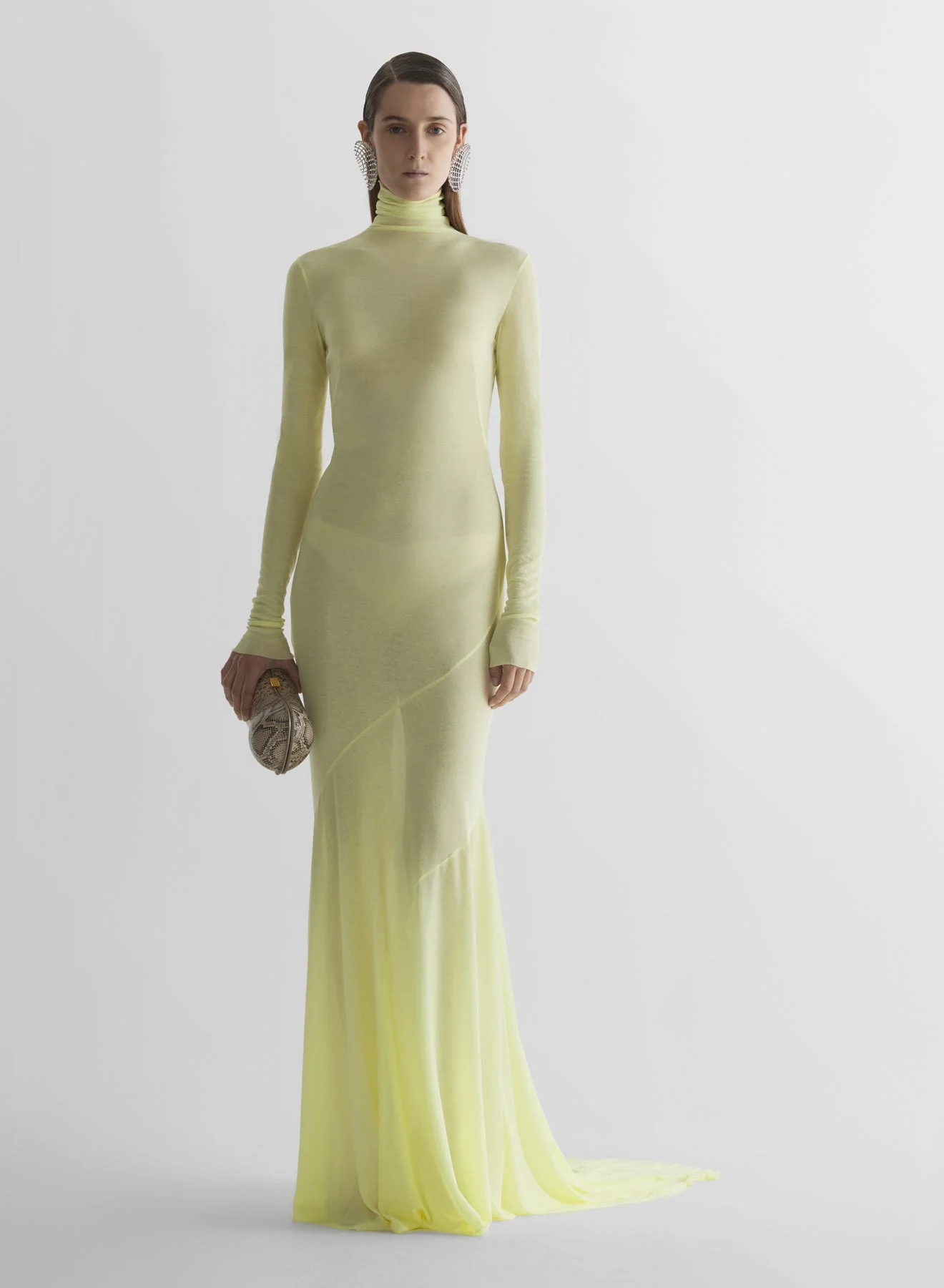 Turtleneck jersey gown - 1