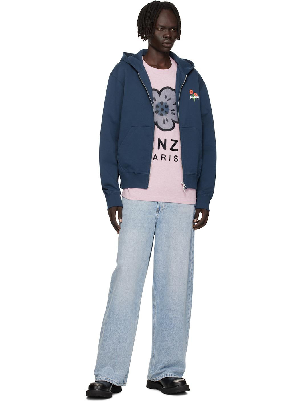 Navy Kenzo Paris 'KENZO Archive Bouquet' Full-Zip Hoodie - 4