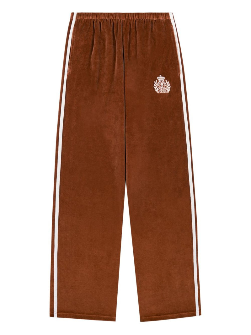 logo-embroidery stripe tack pants 1