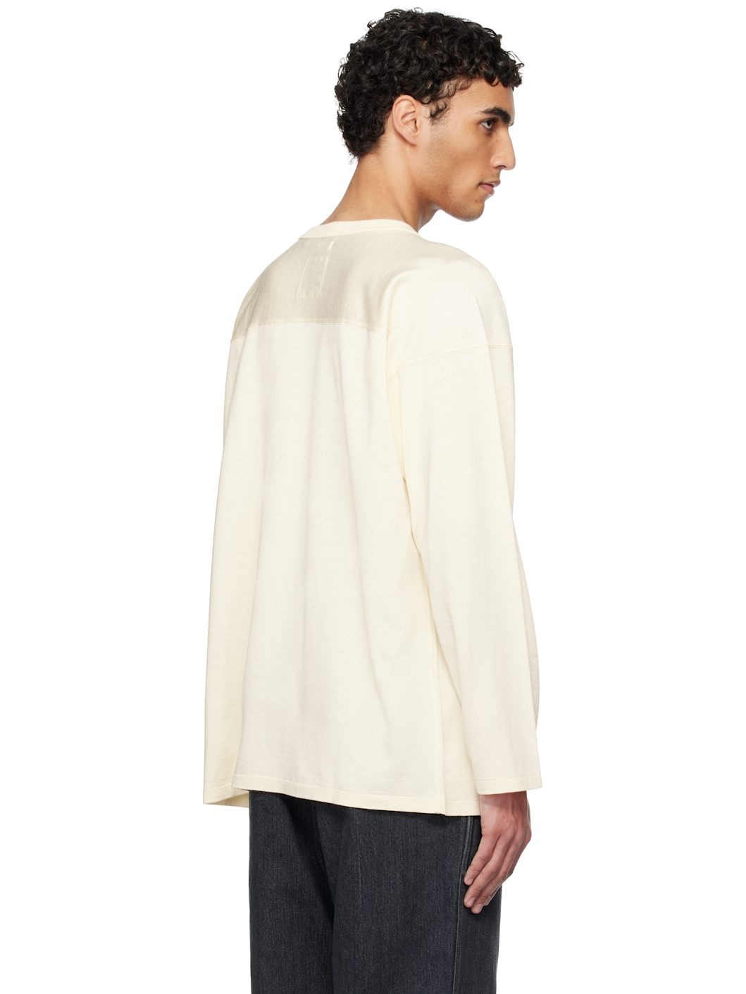 Off-White Rayon Cotton L/S T-shirt - 3