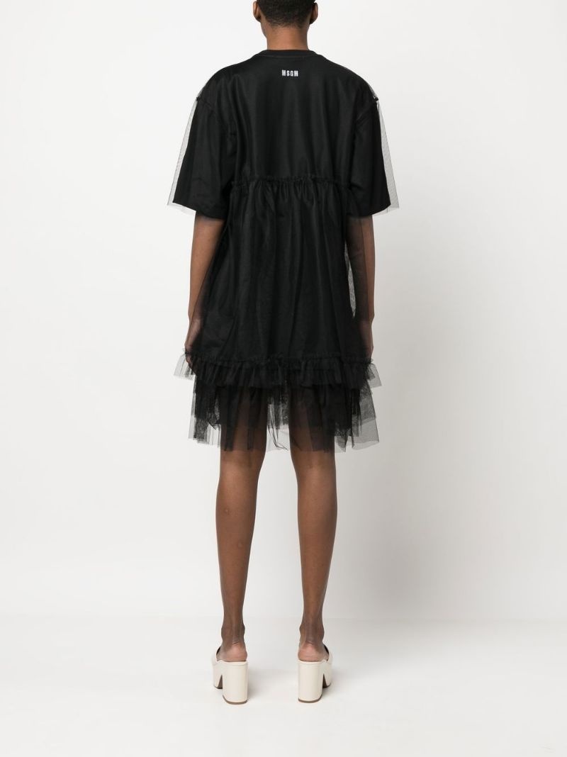 mesh overlay dress - 4