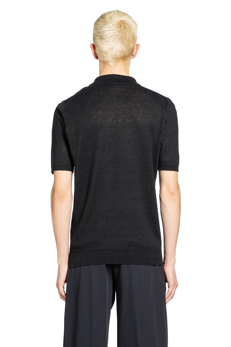 LARDINI Cotton Linen Knit Polo outlook