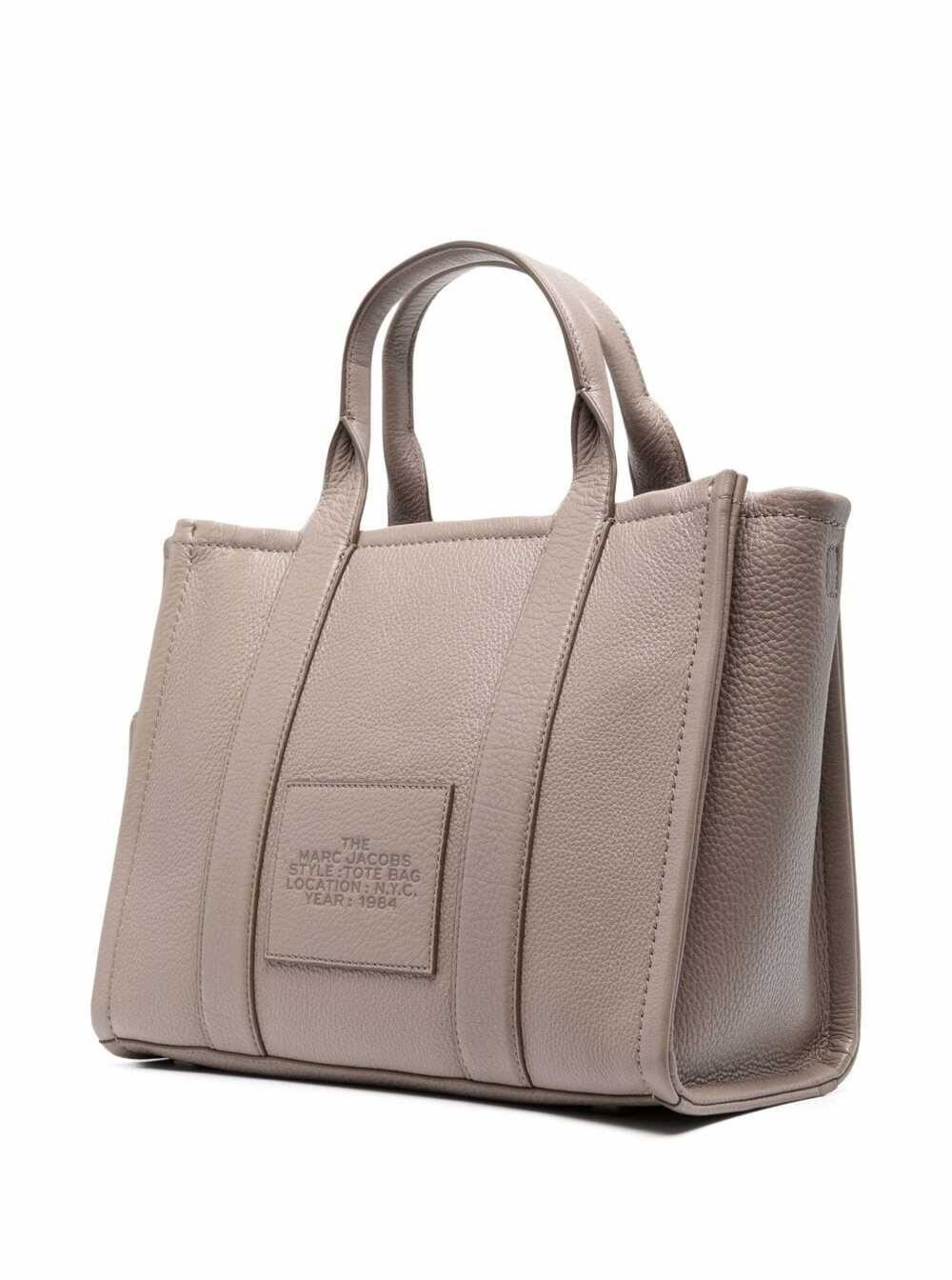 Marc Jacobs Women 'The Tote Bag Medium' Grey Shoulder Bag With Logo In Grainy Leather Woman Marc Jac - 2