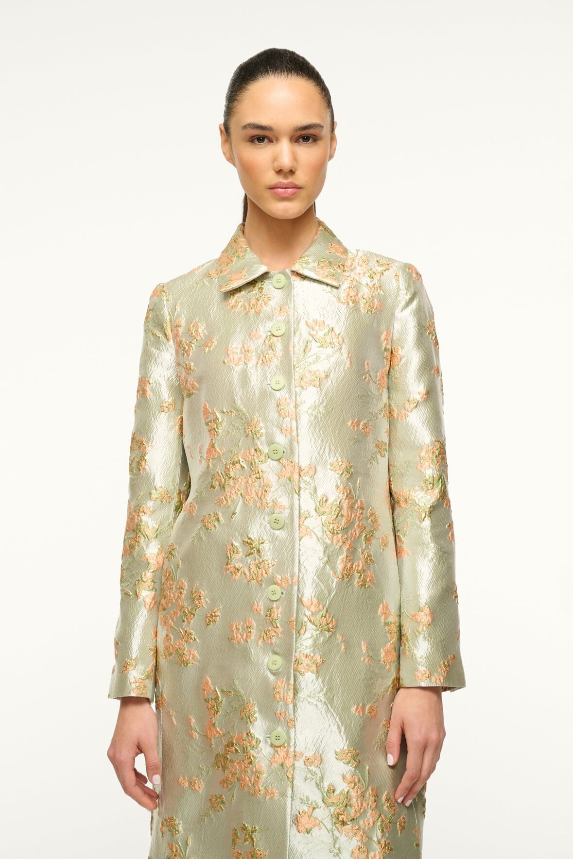 STAUD ANTOINETTE COAT METALLIC BLOOM - 6