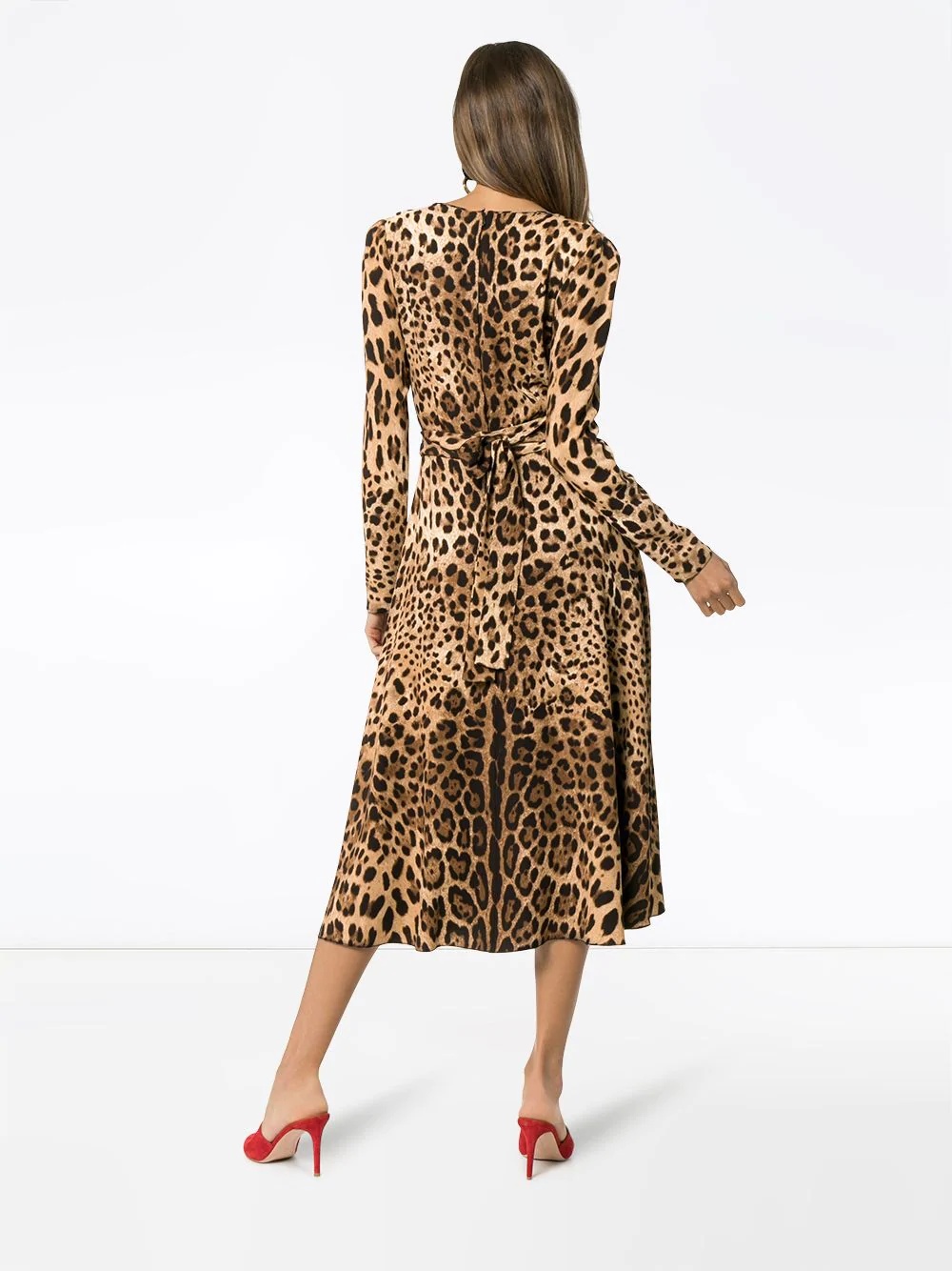 leopard print flared dress - 4