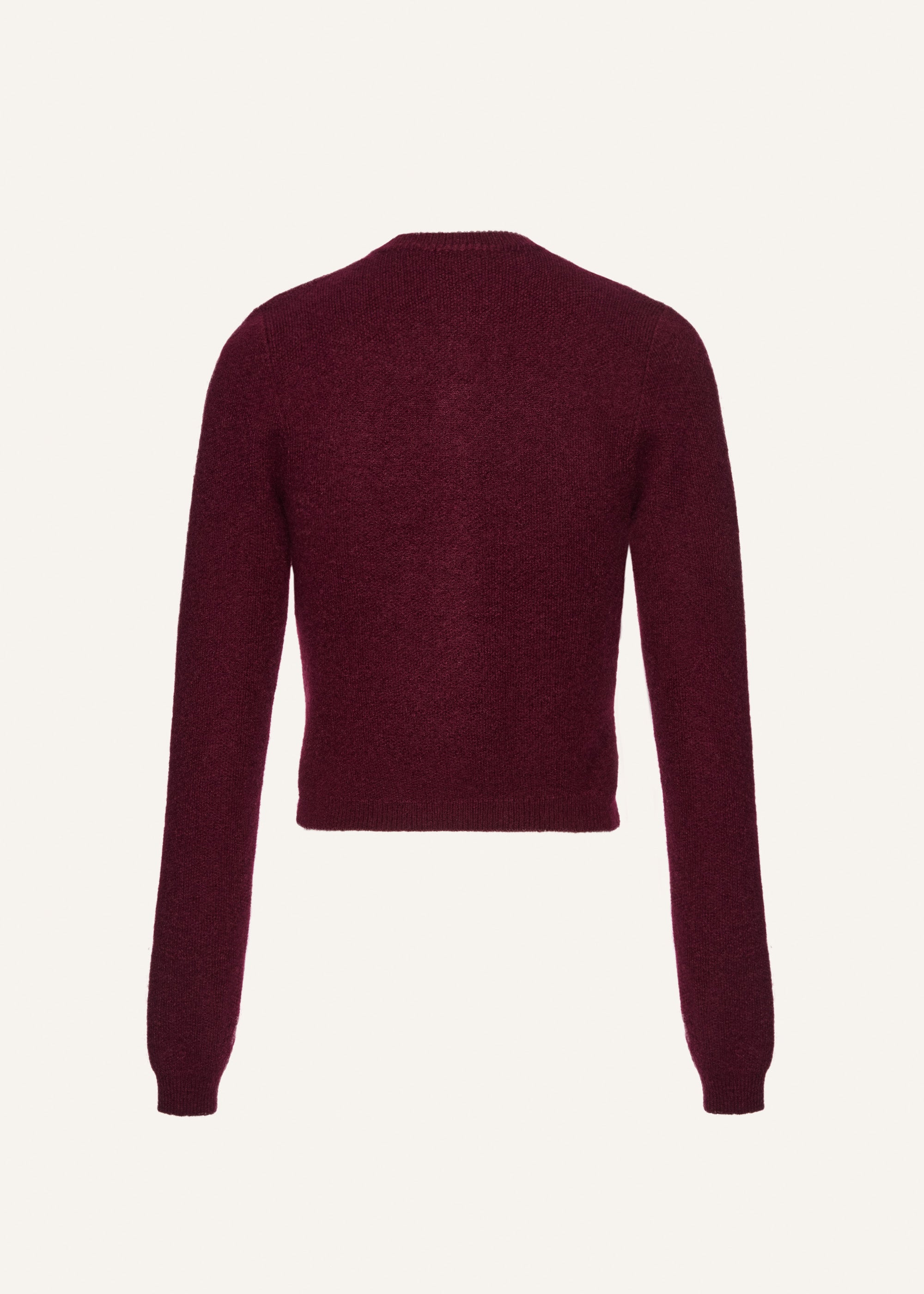 Classic mohair cardigan in burgundy - 2