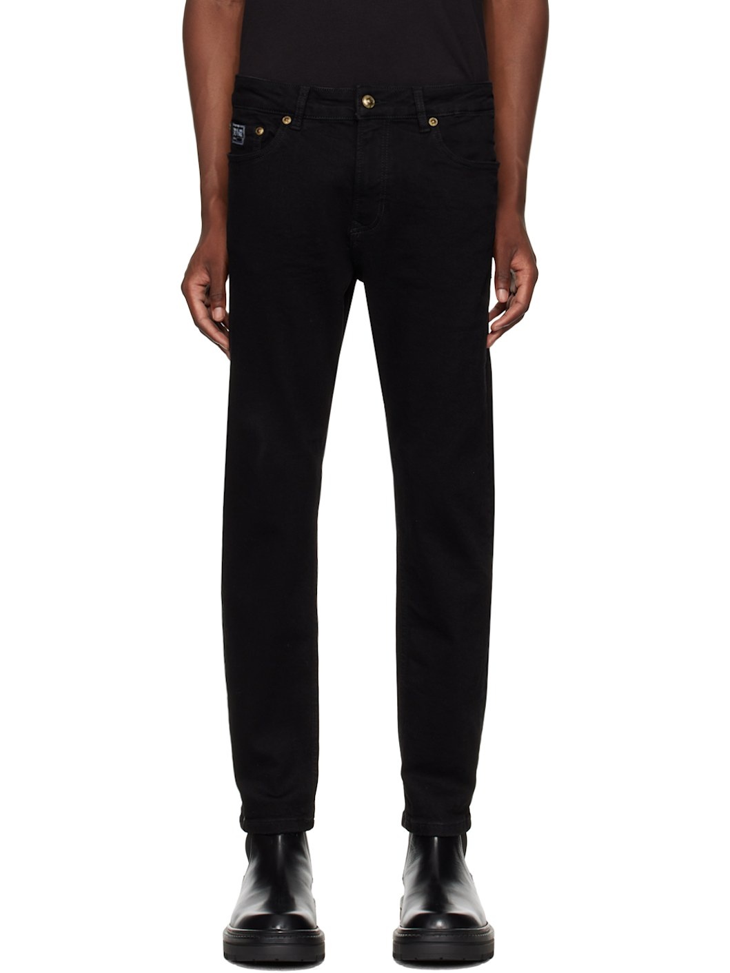 Black Piece Number Slim Jeans - 1
