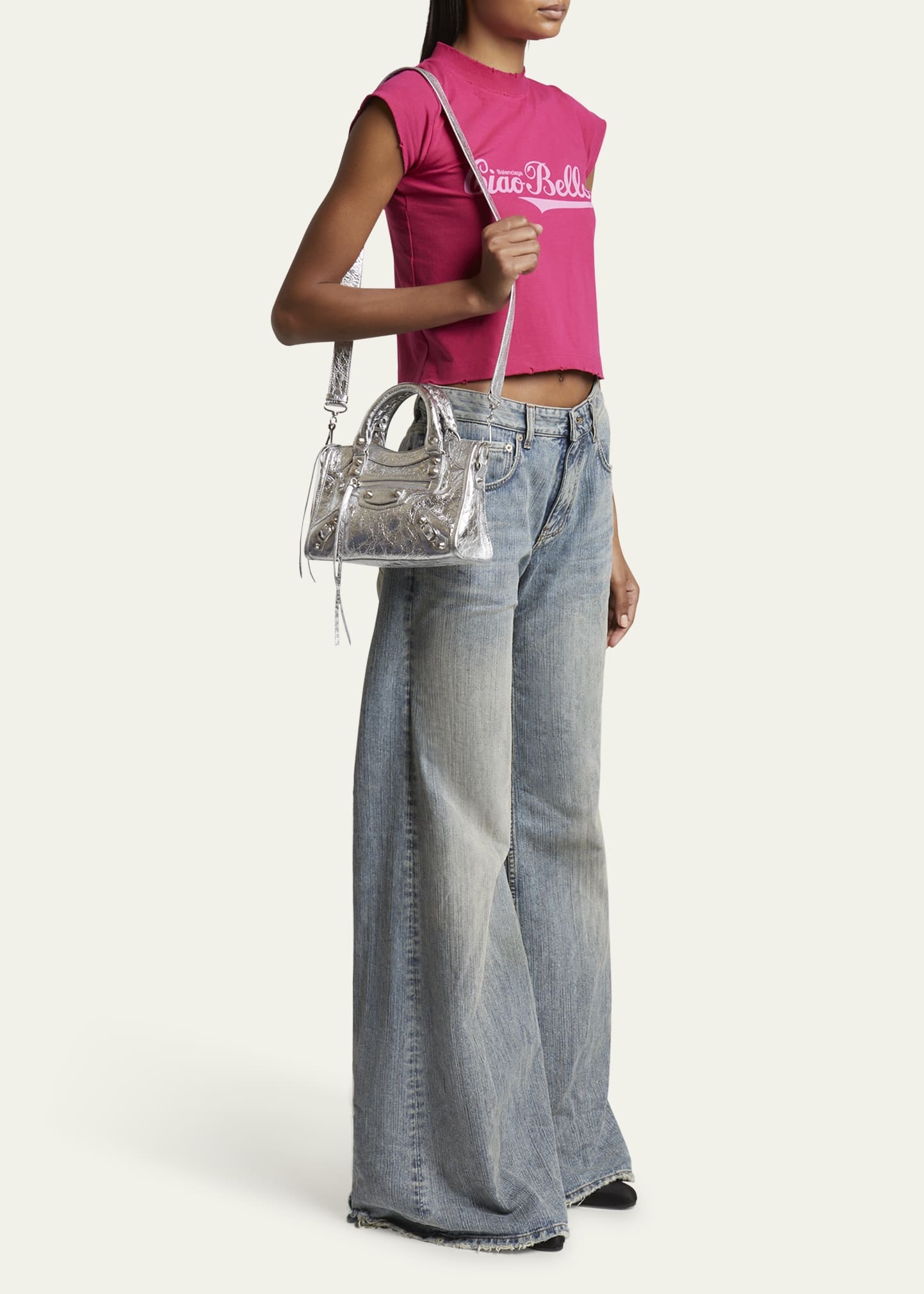 Le City Mini Metallic Leather Top-Handle Bag - 5