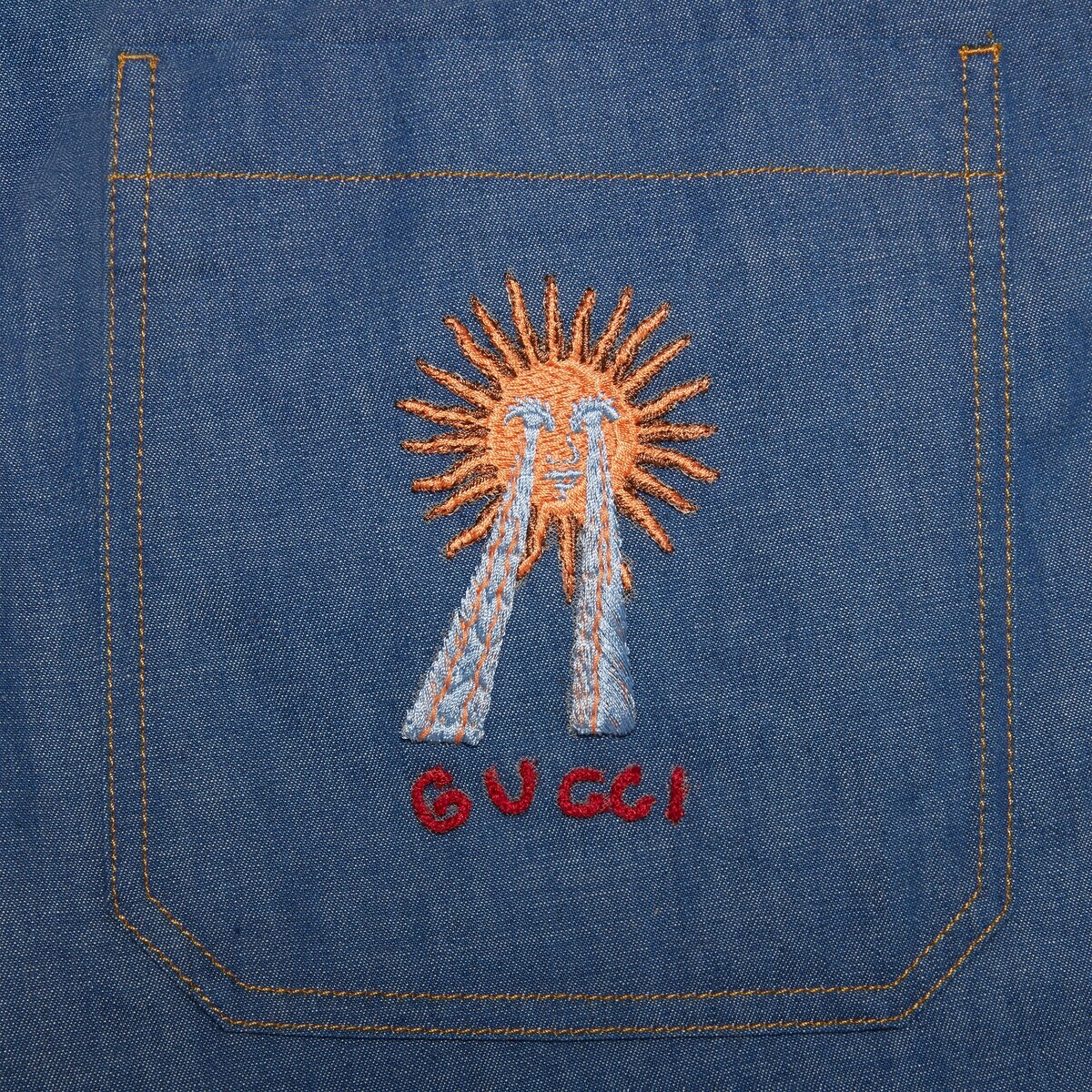 Denim pant with embroidery - 5