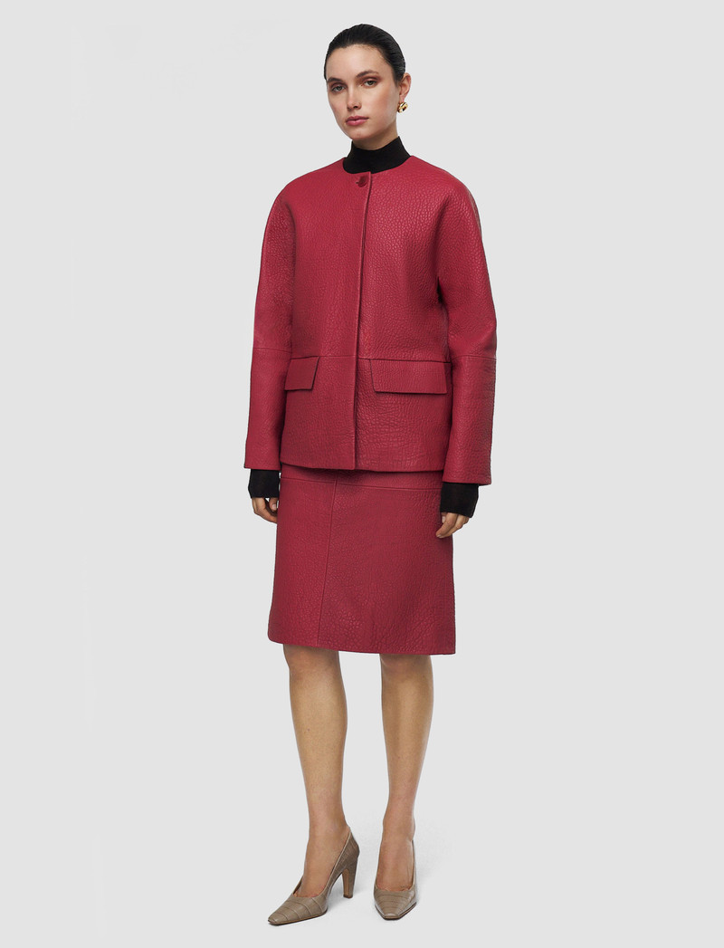 JOSEPH Barbs Pebble Leather Jacket outlook