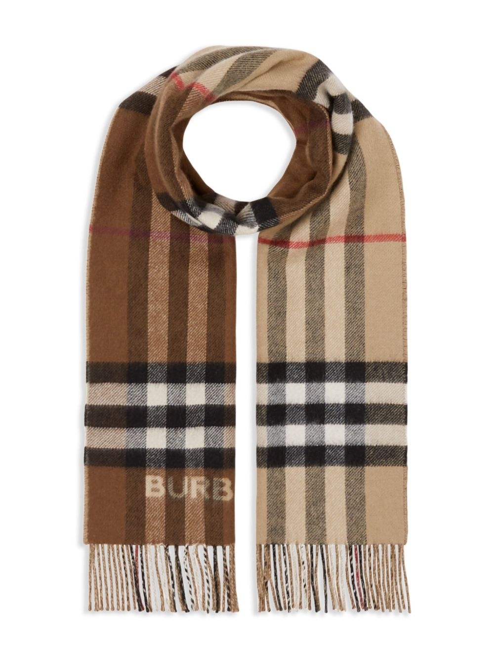 two-tone checked cashmere scarf - 3