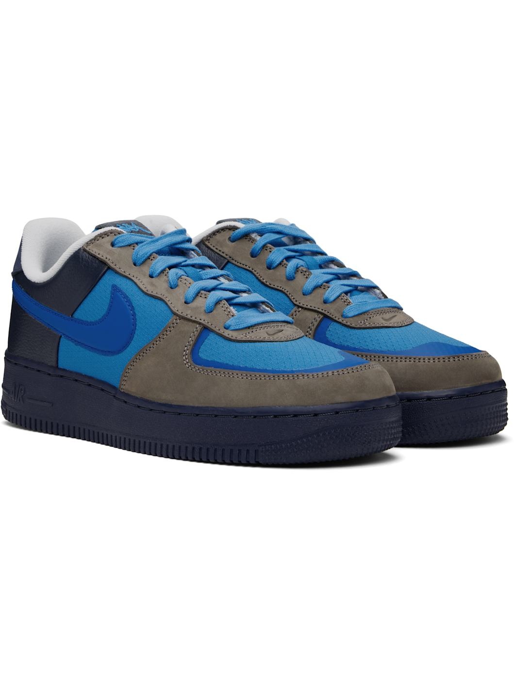 Gray & Navy Stash Edition Air Force 1 Low Sneakers - 4