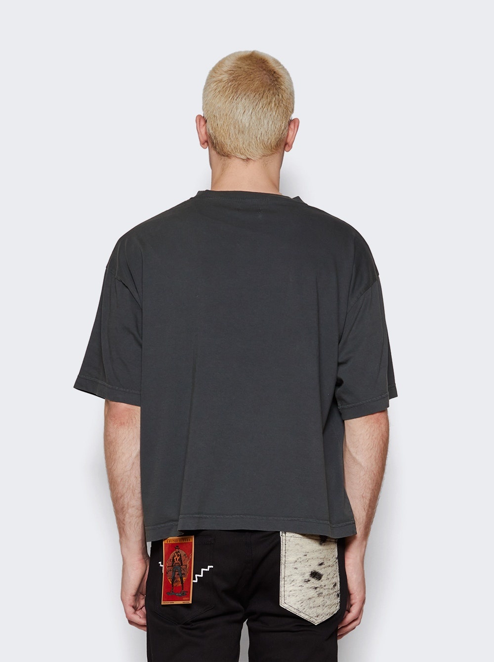 Handwritten Embroidered T-Shirt Dark Grey - 5