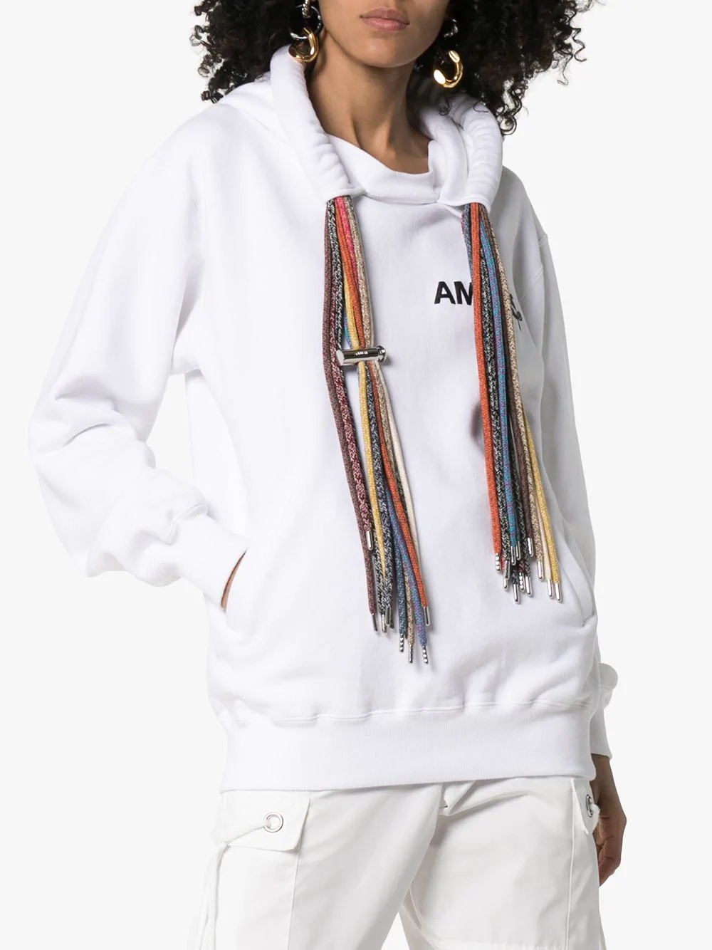 logo print multi-cord hoodie - 3